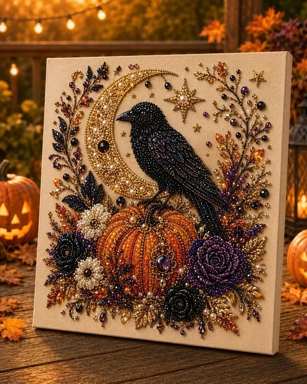 🔥💎 Last Day Special Price £10.99‼️👻 Halloween Pearl Art DIY Kit – Turn Tiny Pearls into Spooky-Cute Magic