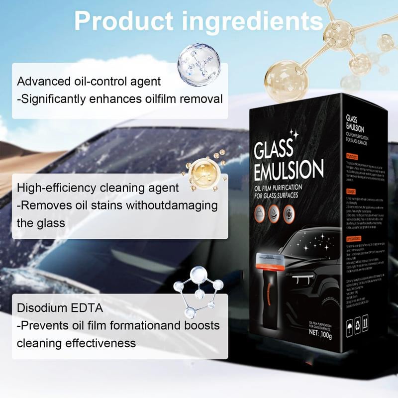 ⏳Limited Time Buy 2 Get 1 Free🔥 Auto Glass Side Window Oil Film Removal Cleaner
