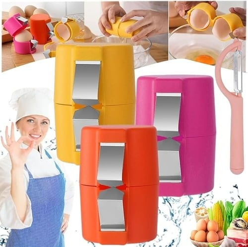 🔥Last Day Buy 1 Get 1 Free🥚Crack And Separate Eggs With Less Mess - Handy 2-in-1 Egg Tool🍳