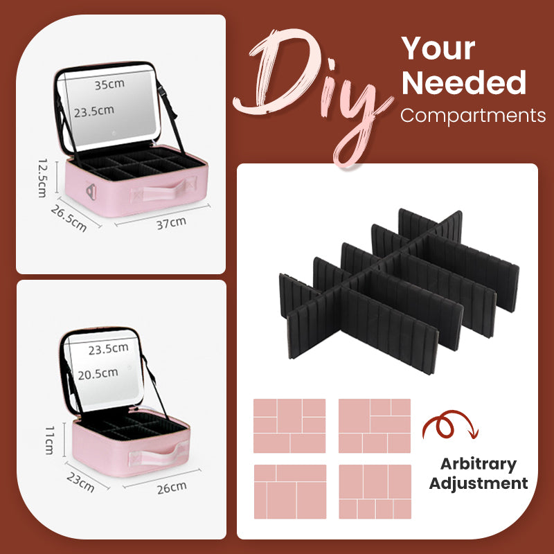 Portable Makeup Bag With LED Mirror