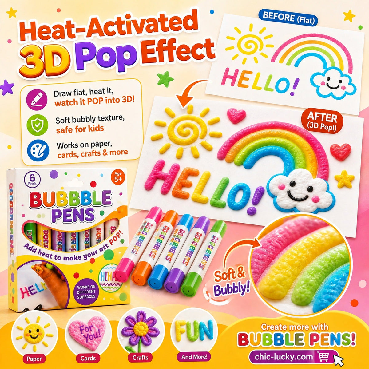 ❄️🎁Christmas Promotion✨ BUY 1 GET 1 FREE !  🔮Magic Pen – Draw 3D with one stroke!🎄 DIY Bubble Popcorn Drawing Pens 🔥