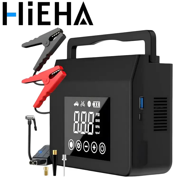 🚗Portable Car Jump Starter with Air Compressor,4000A Car Battery Jump Starter