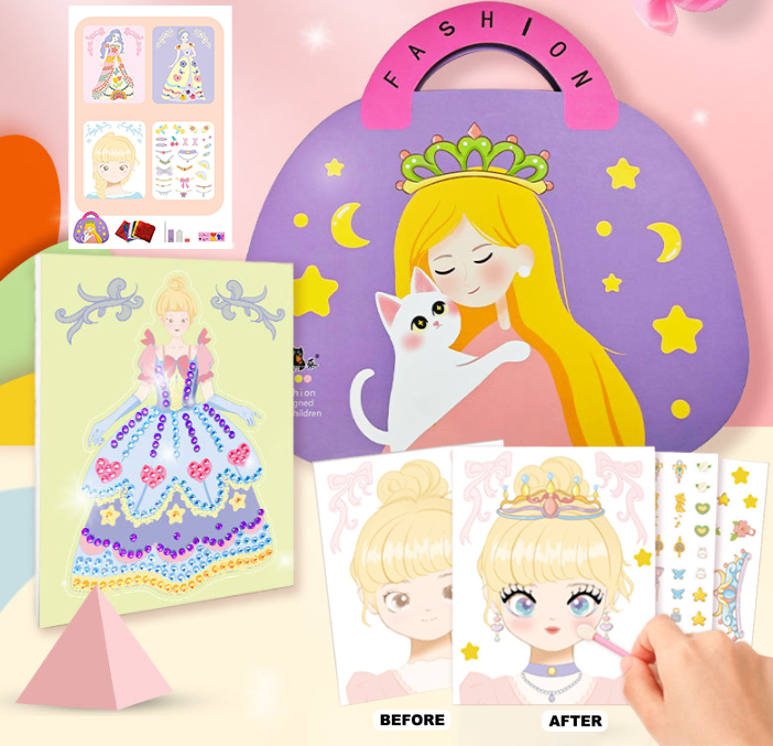 🔥Last Day Promotion 50% OFF💅Fantasy 3-in-1 Princess Dress Up & Make Up Game Set💝