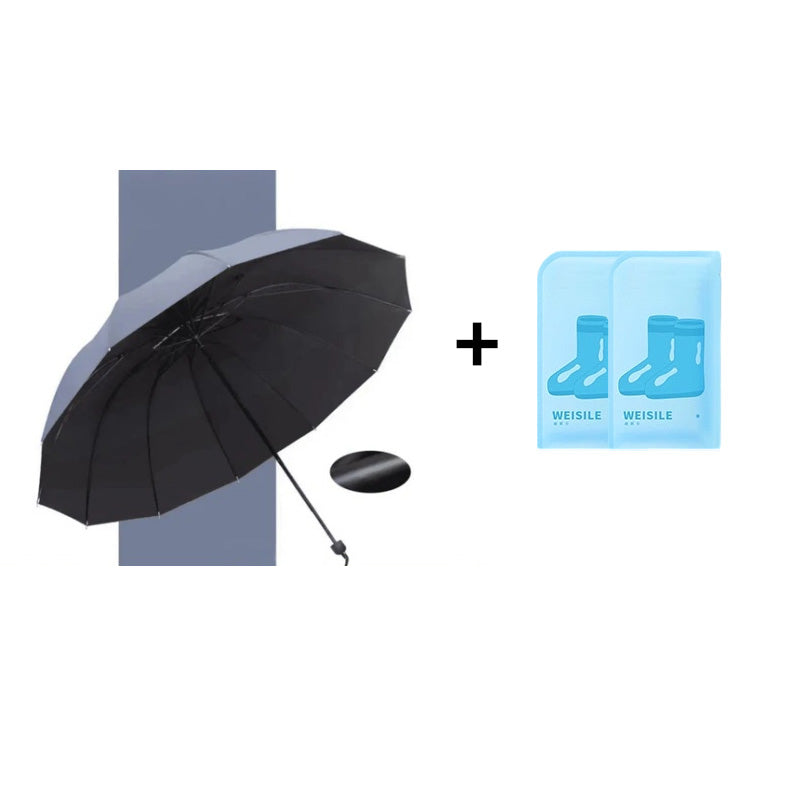 12-Rib Large Foldable Windproof Umbrella