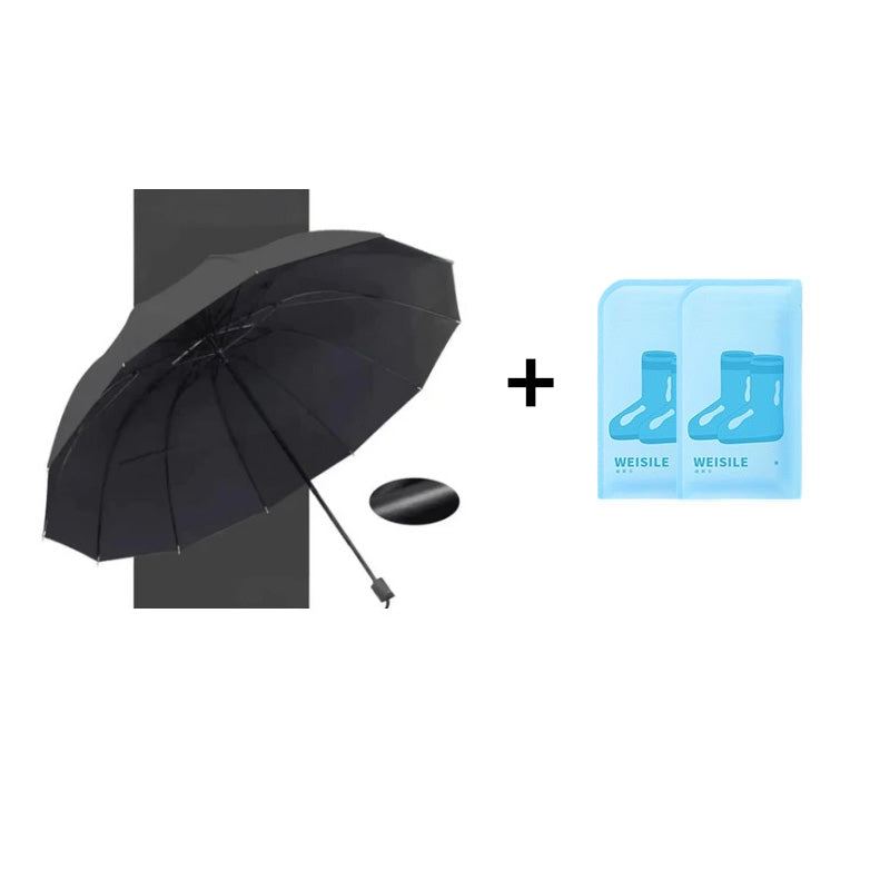 12-Rib Large Foldable Windproof Umbrella