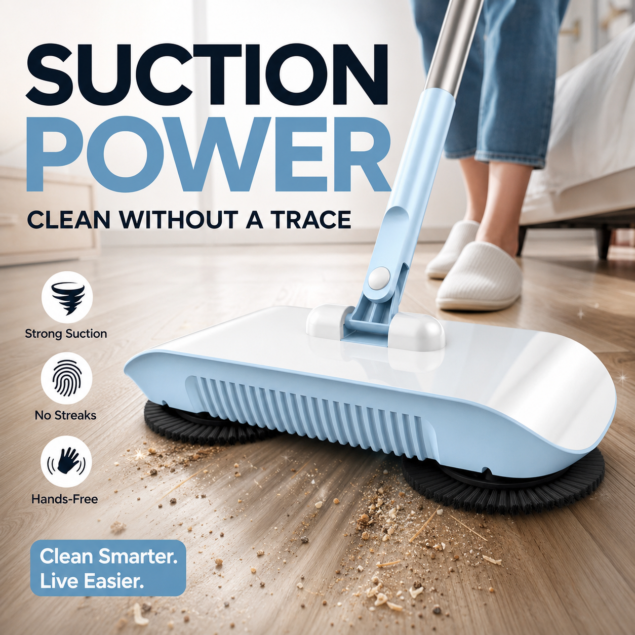 SMART ROBOT VACUUM CLEANER MOP & BROOM