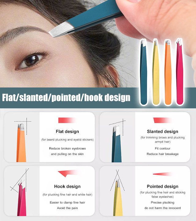🔥Hot Sale🔥Multipurpose Stainless Steel Eyebrow Tweezers Set