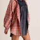 Women's Mineral Washed Button Down Plaid Shirt