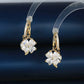 🌸Fashion crystal four-petal flower pearl earrings