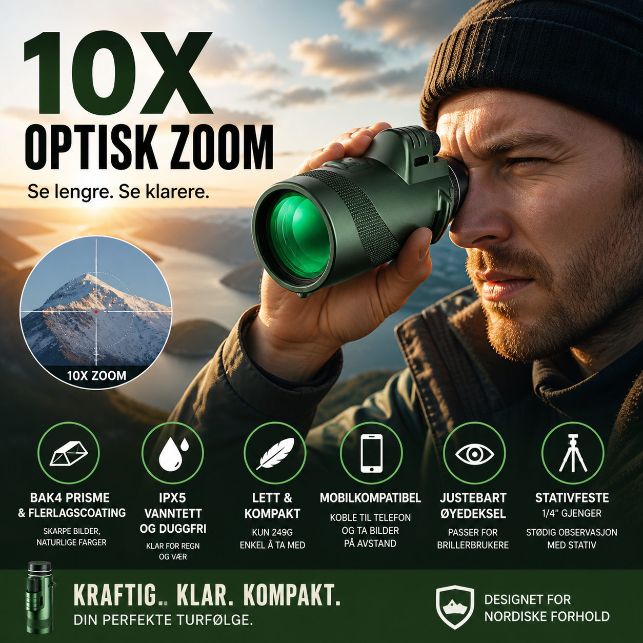 Monocular – 10x magnification