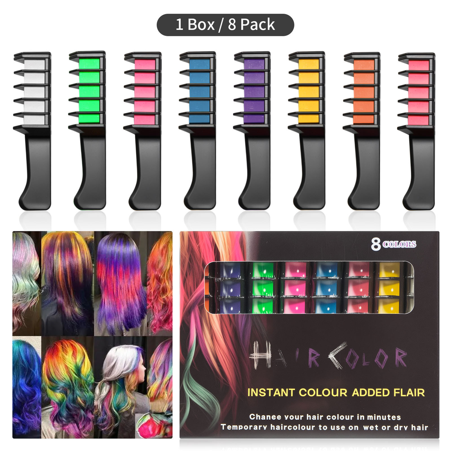 ✨Temporary Hair Dye Chalk Comb- Cruelty Free