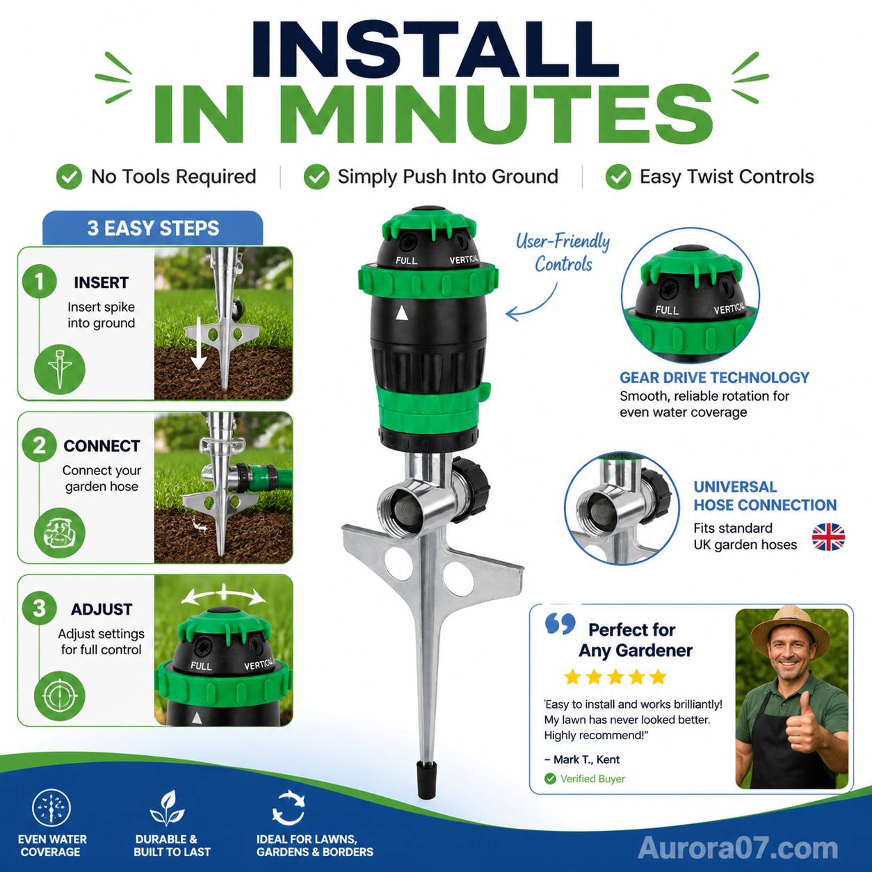 🎁 Hot Sale 50% OFF 🔥Stainless Steel Rotary Irrigation Tripod Telescopic Support Sprinkler