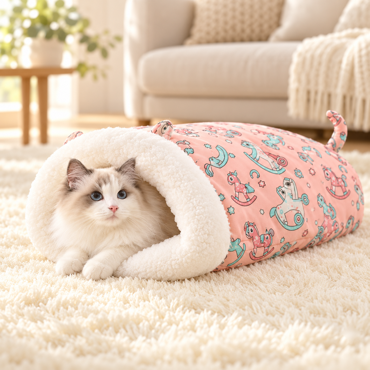 📢📢50% OFF !! ⏰ 🔥 Cozy Pet Nest for Cats and Dogs - Plush & Machine Washable, Perfect for Your Pet's Comfort and Warmth ✨