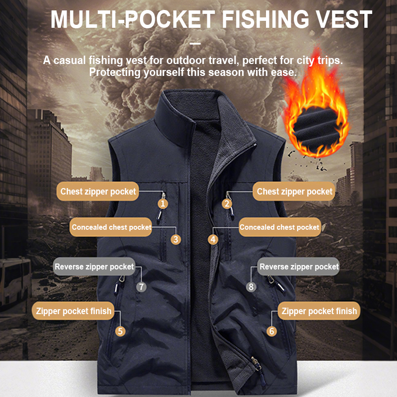 ⏰Limited Time Sale 49% OFF🔥🧥Men's Oversized Sleeveless Vest Jacket With Pockets