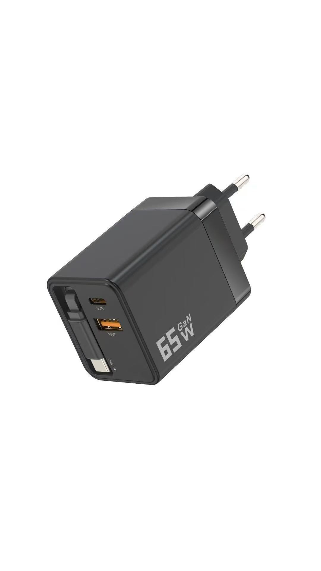 🔌50% OFF NOW! 65W Fast Charging Phone Charger Block with Retractable 80cm Type‑C Cable‑3‑Port Multi‑Device Wall Charger, Safe Quick Charge for Phones, Tablets & Laptops