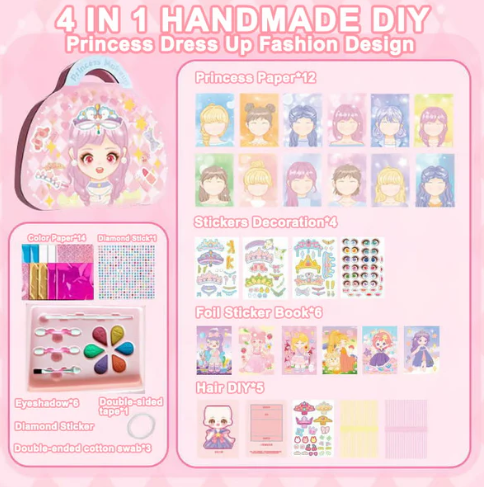 🔥Last Day Promotion 50% OFF💅Fantasy 3-in-1 Princess Dress Up & Make Up Game Set💝