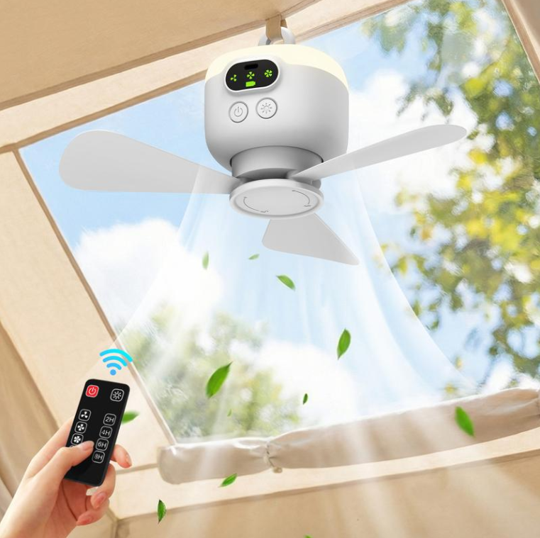 ⏳🔥LIMITED-TIME 50% OFF! 🌬️ Rechargeable Ceiling Fan with LED Light – Cool & Bright Anywhere ✨