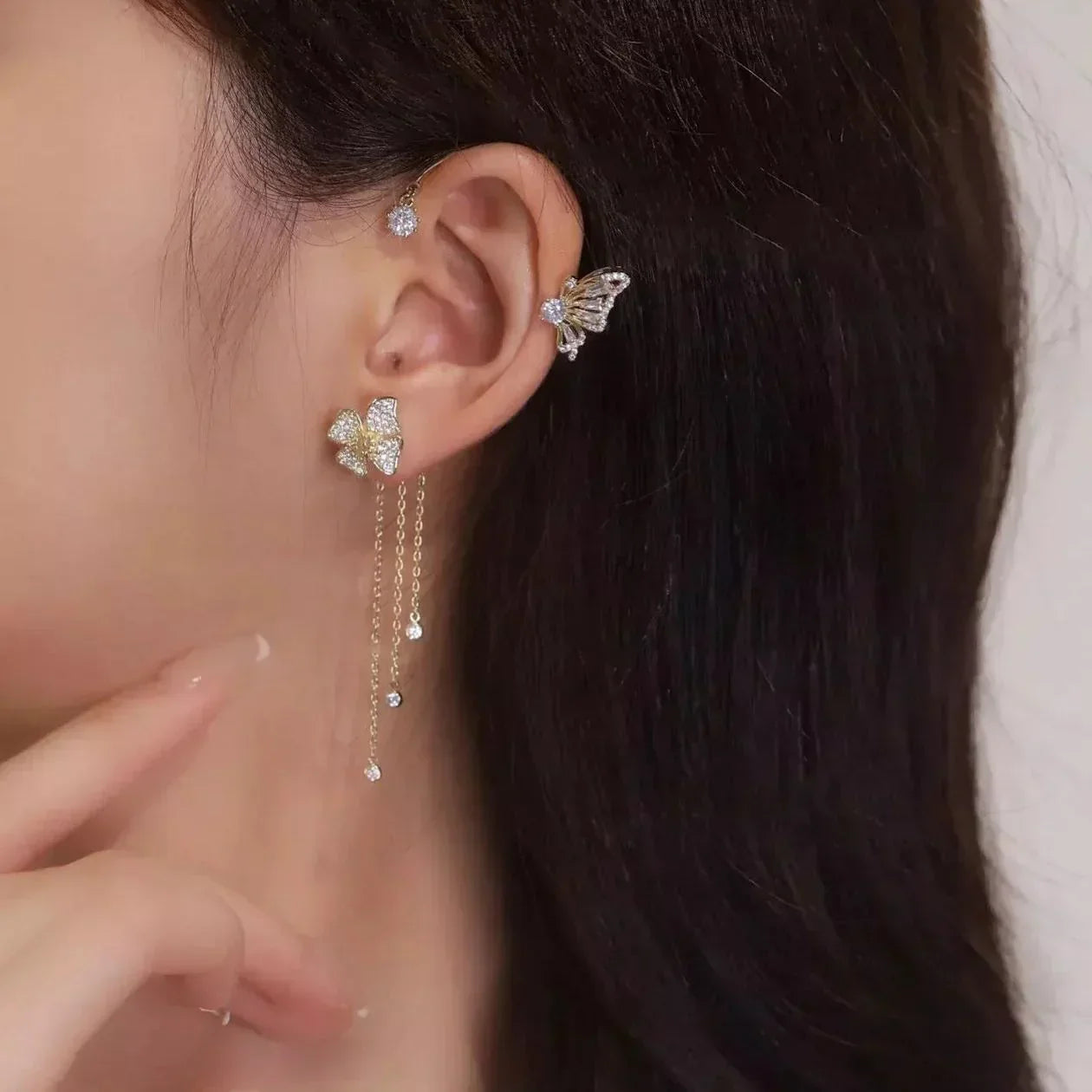 🎁Hot Sale 50% OFF✨BUTTERFLY TASSEL STYLE ZIRCON EARRINGS | PERFECT GIFT💎
