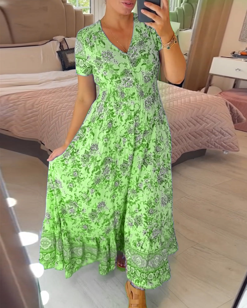 💃Hot Sale 49% OFF🔥 Floral Print V-neck Dress