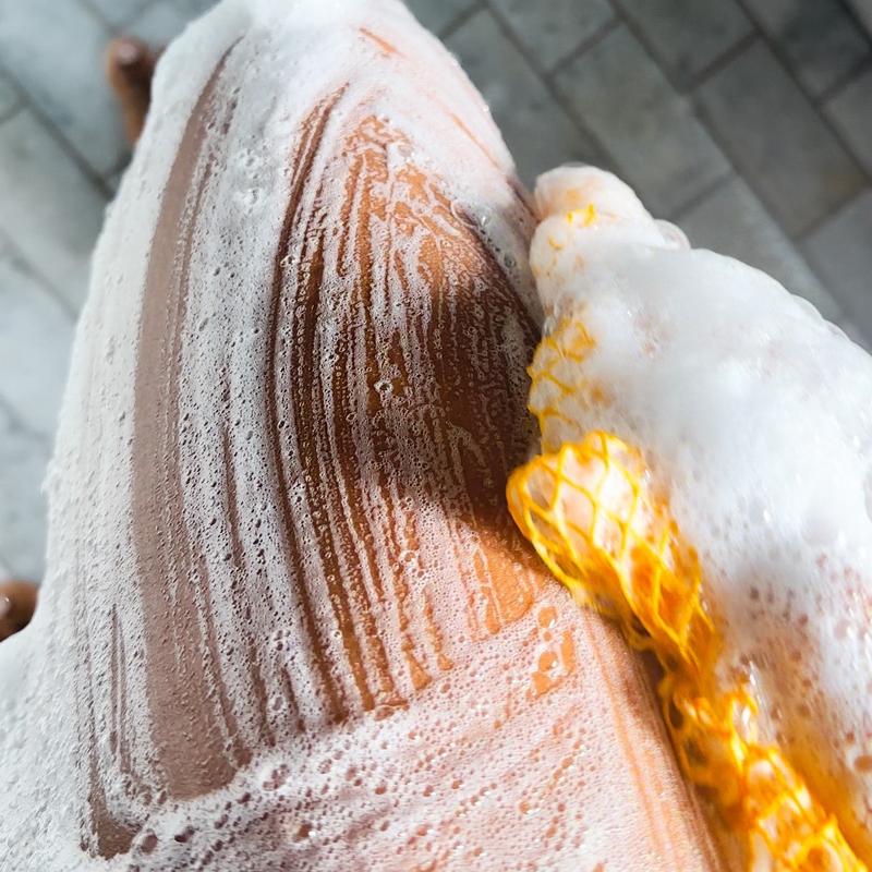 🔥Hot Sale ✨African Exfoliating Net Sponge（with Lemon Turmeric & Kojic Acid Brighetning Soap ）