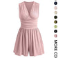 👗 LIMITED-TIME 50% OFF! 💐Women's Sleeveless V-Neck Ruched Waist Romper🏖️