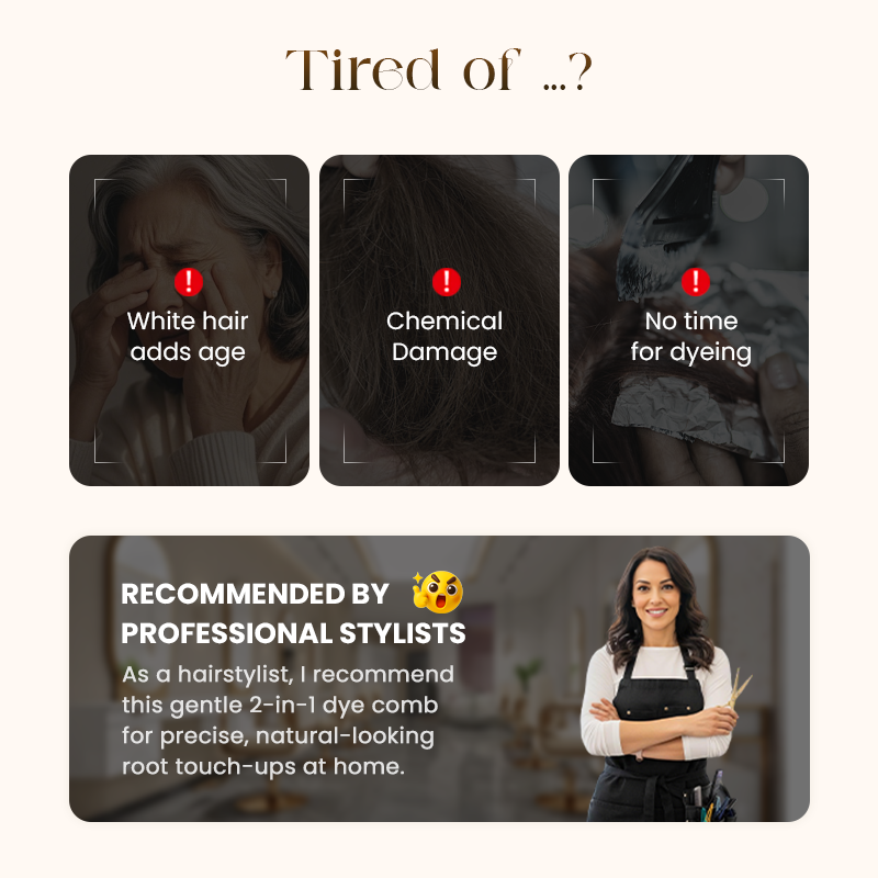 🔥Buy 1 Get 1 Free🌿2-in-1 Convenient Hair Dye Comb For Gray Hair（40% OFF）