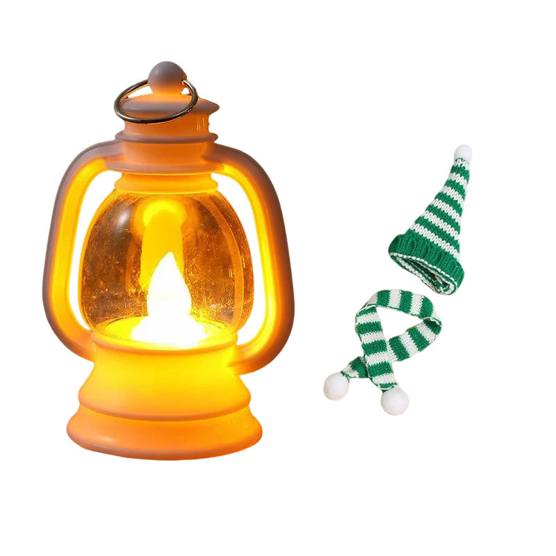 Mini Snowman Lantern with Hats and Scarves