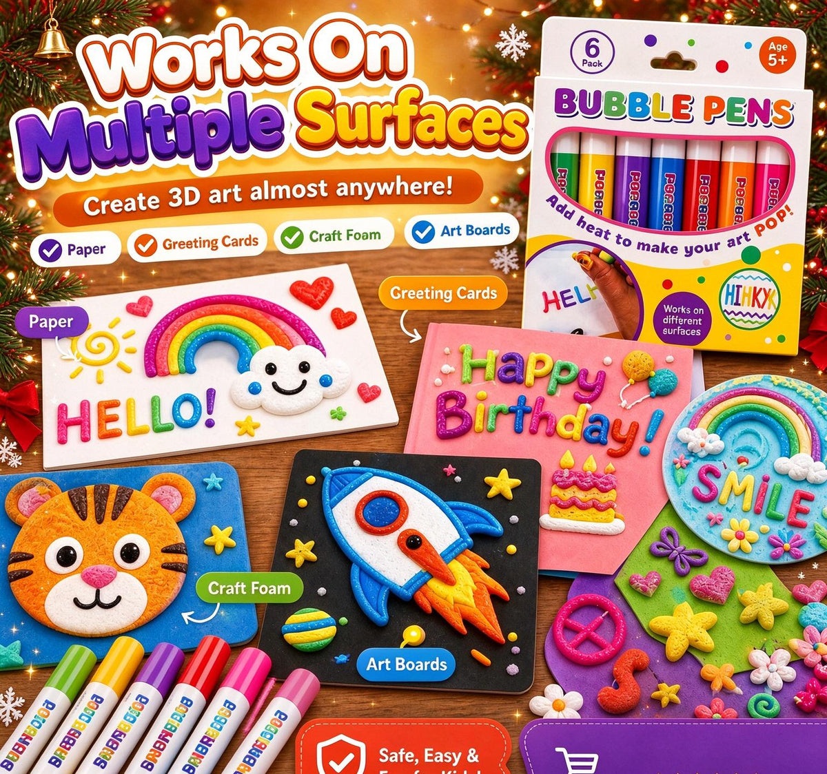 ❄️🎁Christmas Promotion✨ BUY 1 GET 1 FREE !  🔮Magic Pen – Draw 3D with one stroke!🎄 DIY Bubble Popcorn Drawing Pens 🔥