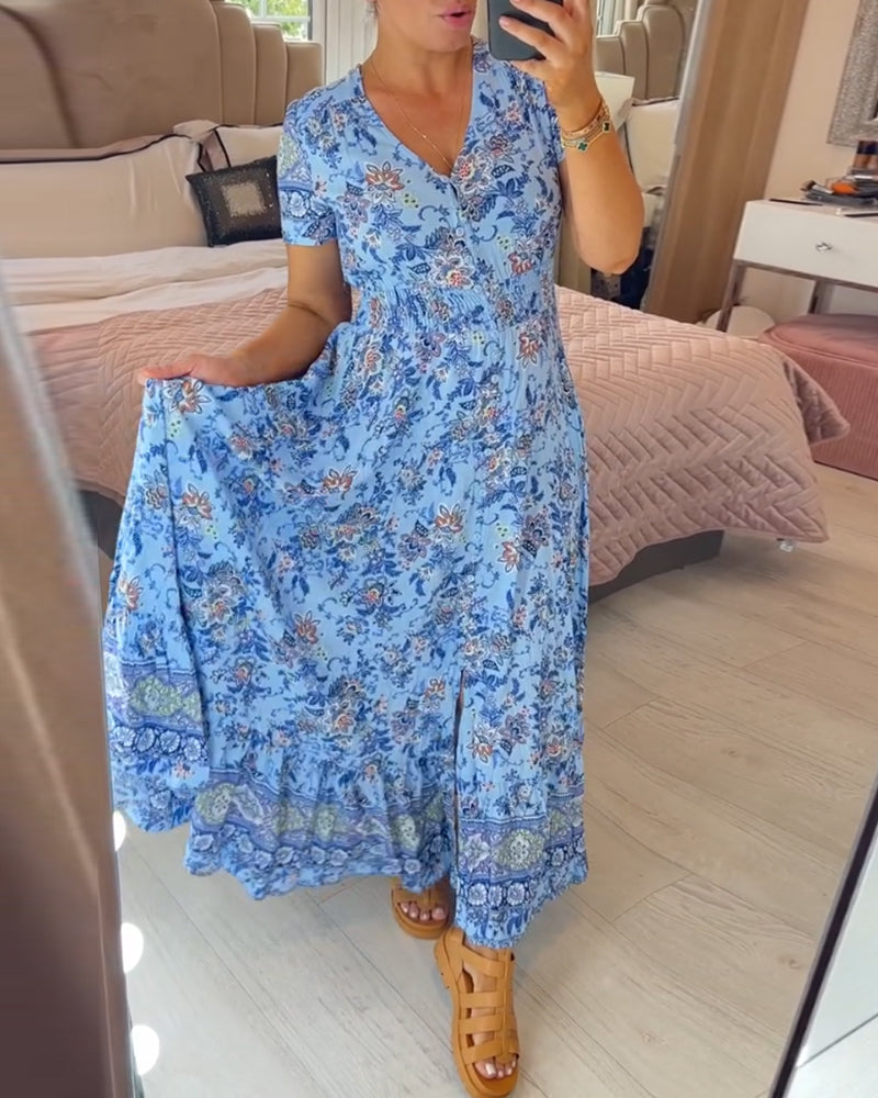 💃Hot Sale 49% OFF🔥 Floral Print V-neck Dress