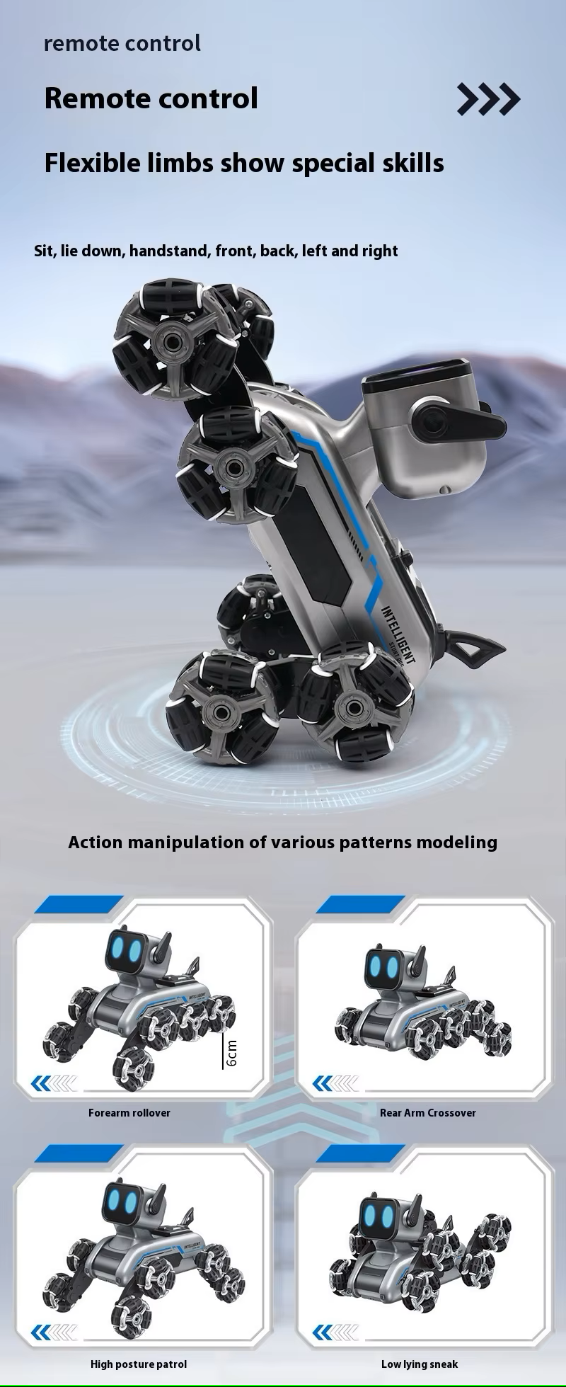 🔥New Hot Selling🔥Stunt Eight Wheel Smart Remote Fancy Control Robot Dog