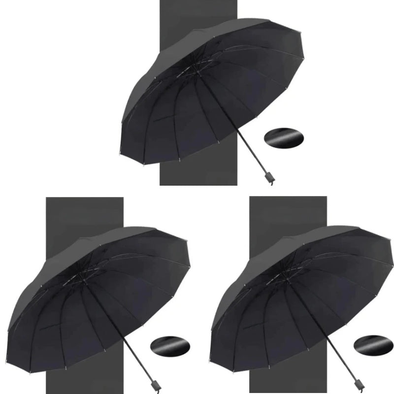 12-Rib Large Foldable Windproof Umbrella