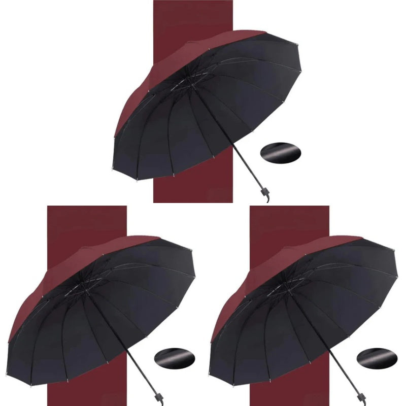 12-Rib Large Foldable Windproof Umbrella