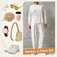 Round-Neck Long-Sleeved Top ＆ Pants 2-Piece Set | Wrinkle-Free & Breathable |