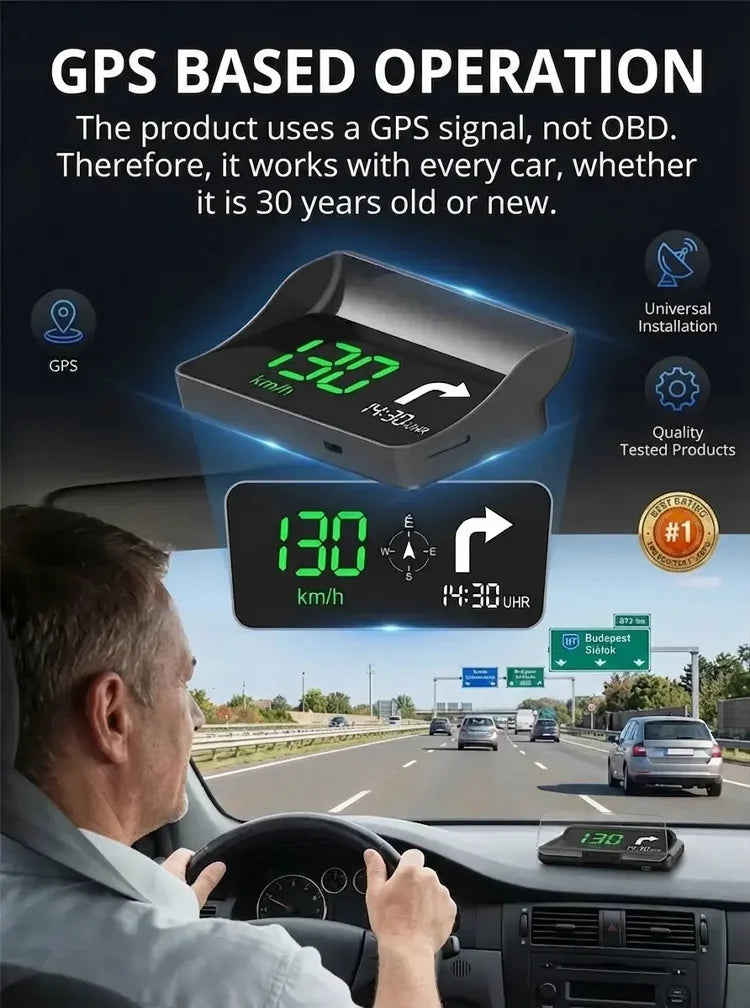 Head-Up Display (HUD) Car GPS Digital Speedometer