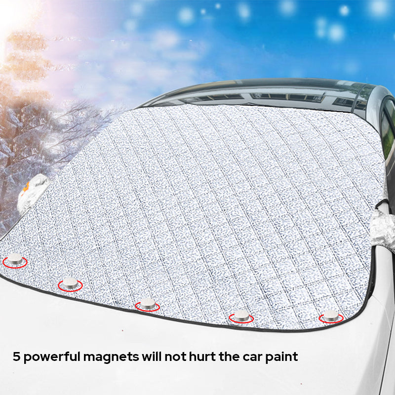 🚗 BUY 2 GET 1 FREE! ✨ 4-Layer Magnetic Windshield Car Cover - Thermal Insulation & Frost Protection with Easy Installation ❄️🔗