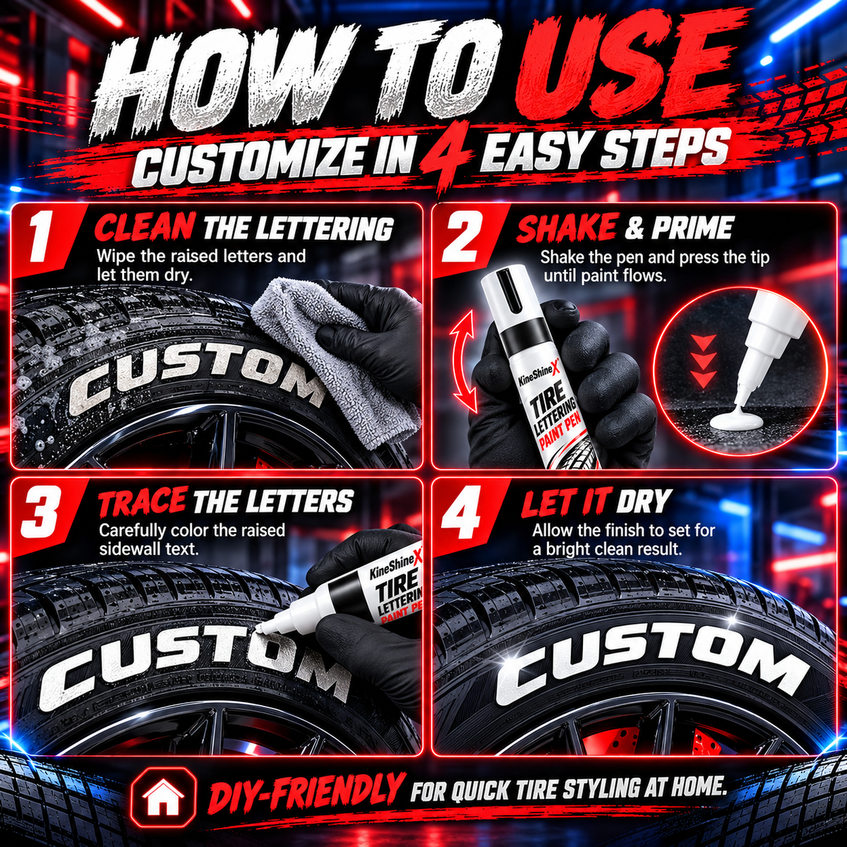 🥳Last Day! Buy 1 get 1 Free!🎉Tire Letter Paint Pen – Permanent-Style DIY Tire Lettering Marker, Waterproof, UV-Resistant & Heat-Resistant for Cars & Motorcycles🔥