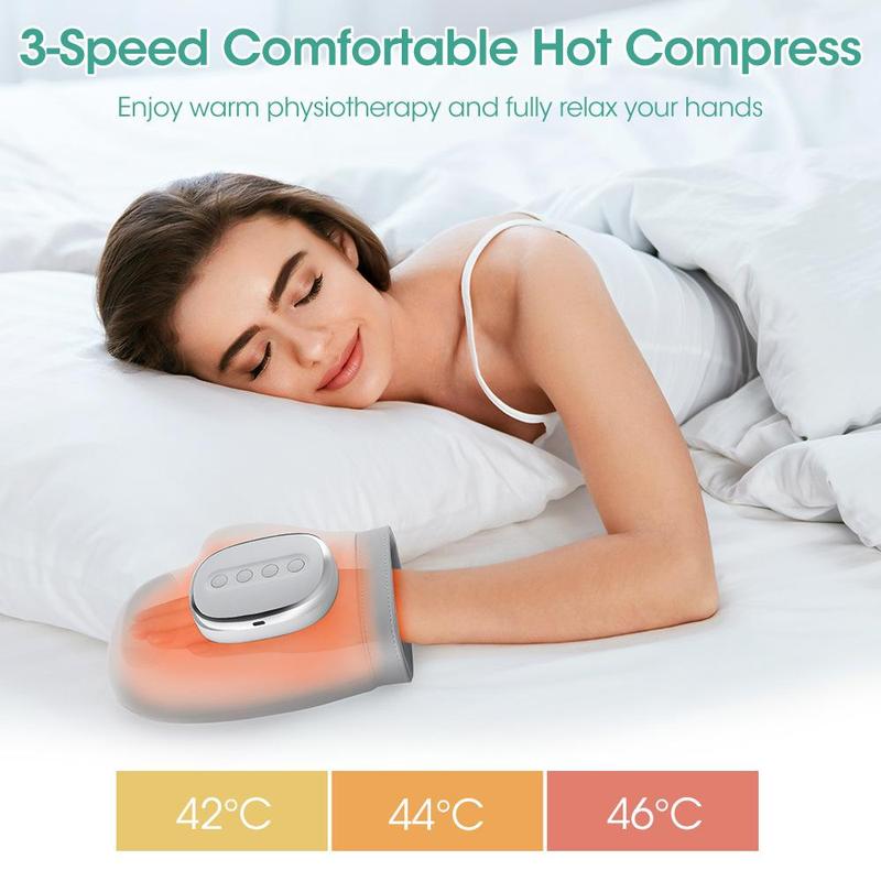🔥Portable Hand Massager with Heat & Compression, Wireless 3 Modes for Carpal Tunnel Relief