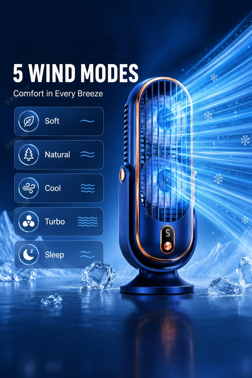 Portable Desktop Air Conditioner Fan with 5 Wind Speed