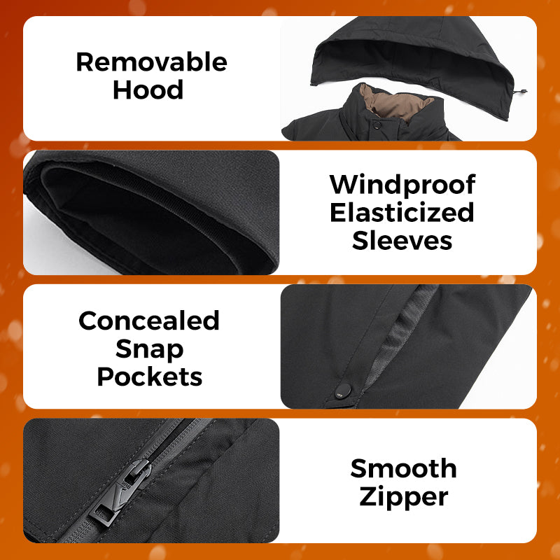 🧥 60% OFF HOT SALE! ✨ Men’s Thermal Hooded Parka Coat - Windproof & Water-Resistant Winter Jacket with Multiple Pockets for Extreme Cold ❄️🛡️