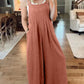 💝Women's sleeveless wide leg jumpsuit with pockets