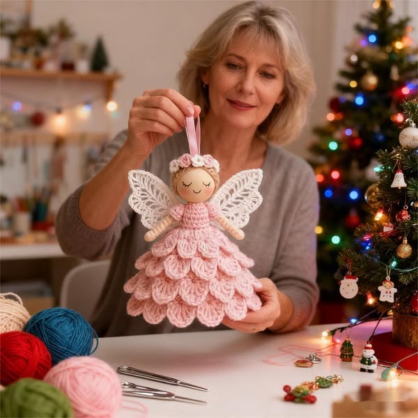 🔥Christmas Sale 50% OFF🎁Crochet Your Own Angel – Complete Craft Kit🧶 Beginner-Friendly