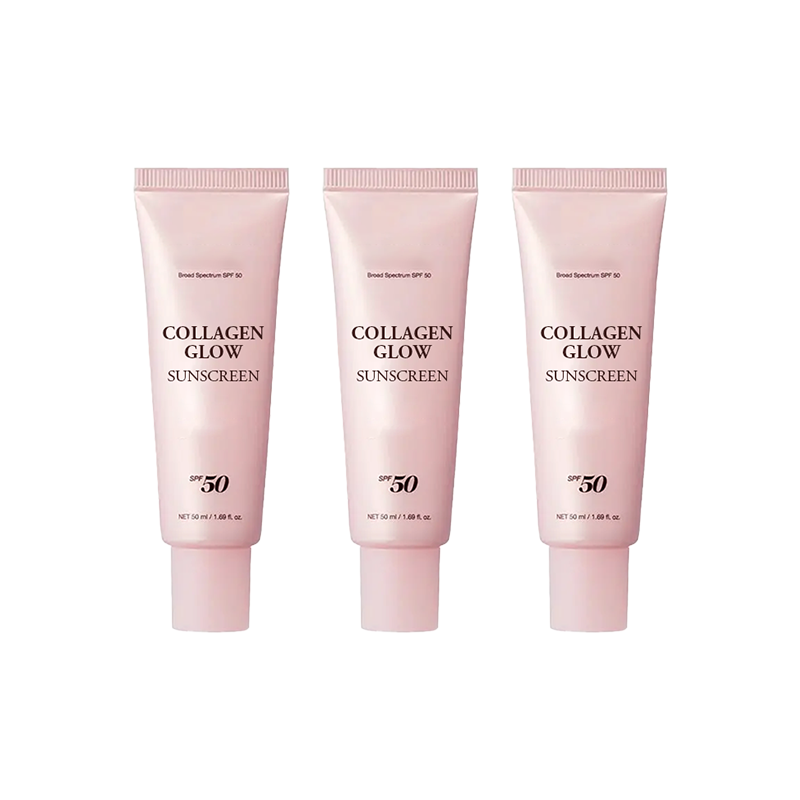 🌸Collagen Sunscreen 🌸| SPF 50 Broad Spectrum Face Sunscreen | Lightweight, Non-Sticky, Hydrating Formula | No White Cast or Residue | Peptide, Cica for Soothing & Natural Glow
