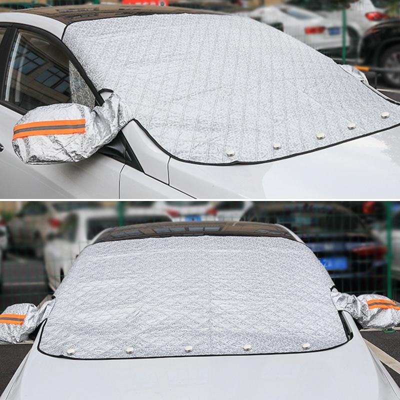 🚗 BUY 2 GET 1 FREE! ✨ 4-Layer Magnetic Windshield Car Cover - Thermal Insulation & Frost Protection with Easy Installation ❄️🔗