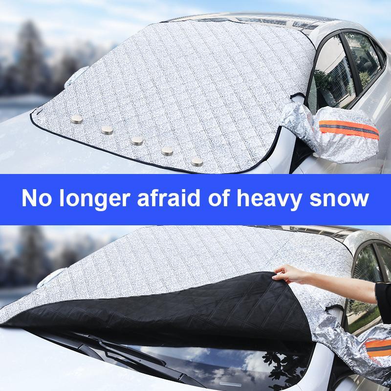🚗 BUY 2 GET 1 FREE! ✨ 4-Layer Magnetic Windshield Car Cover - Thermal Insulation & Frost Protection with Easy Installation ❄️🔗