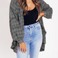 Women's Mineral Washed Button Down Plaid Shirt