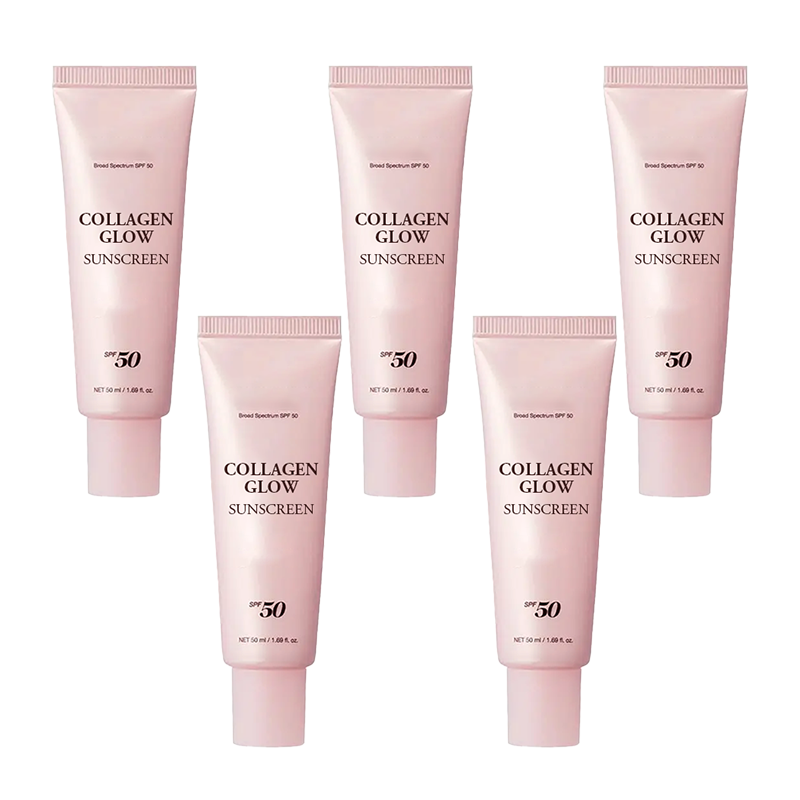 🌸Collagen Sunscreen 🌸| SPF 50 Broad Spectrum Face Sunscreen | Lightweight, Non-Sticky, Hydrating Formula | No White Cast or Residue | Peptide, Cica for Soothing & Natural Glow