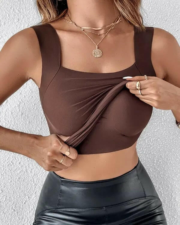 📢📢53%  OFF !! ⏰Women’s U-Neck Thermal Tank with Built-In Bra – Warm, Supportive & Braless Comfort ❄️❤️