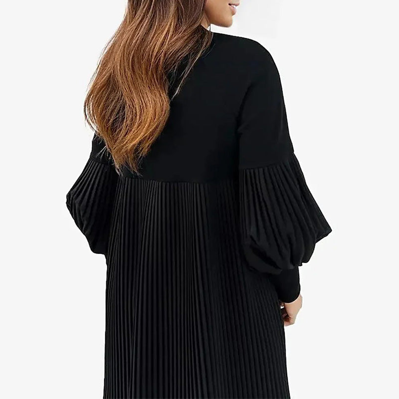 🎁💓2025 New Design 50% OFF🍁Women's Plus Size Lantern Sleeve Stand Collar Dress