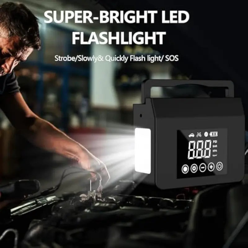 🚗Portable Car Jump Starter with Air Compressor,4000A Car Battery Jump Starter