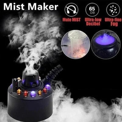 💨 50% OFF NOW! ⚡ 12-LED Ultrasonic Mist Maker Fogger – Creates cool mist & colourful light – Perfect for humidifiers, fountains or Halloween decor – runs quietly in water 💧✨